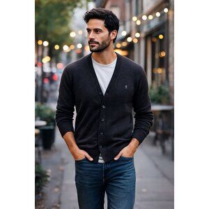 AllSaints Spitalfields 100% Wool Cardigan size L